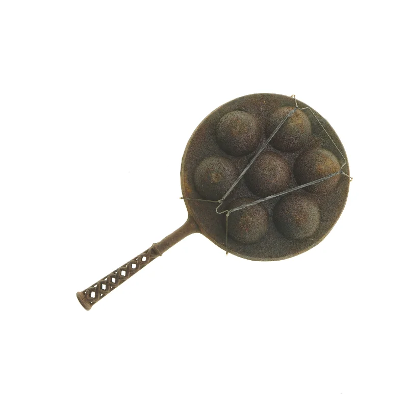 Antik æbleskivepande (str. Ø 24,5 cm)