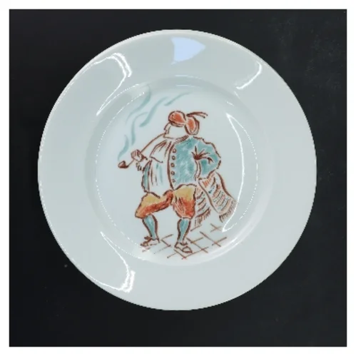 Sæt af 4 antikke tallerkener fra B&G (str. 4 stk Ø 22 cm)