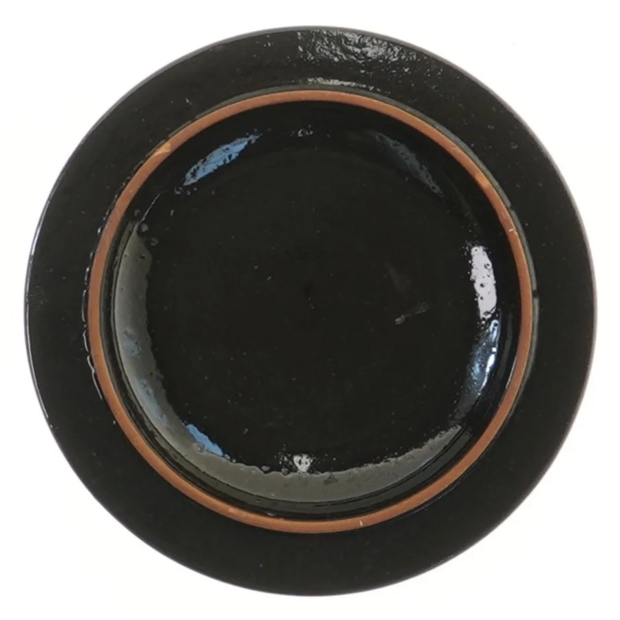 Keramisk låg med fiskemotiv (str. 14,5 cm)