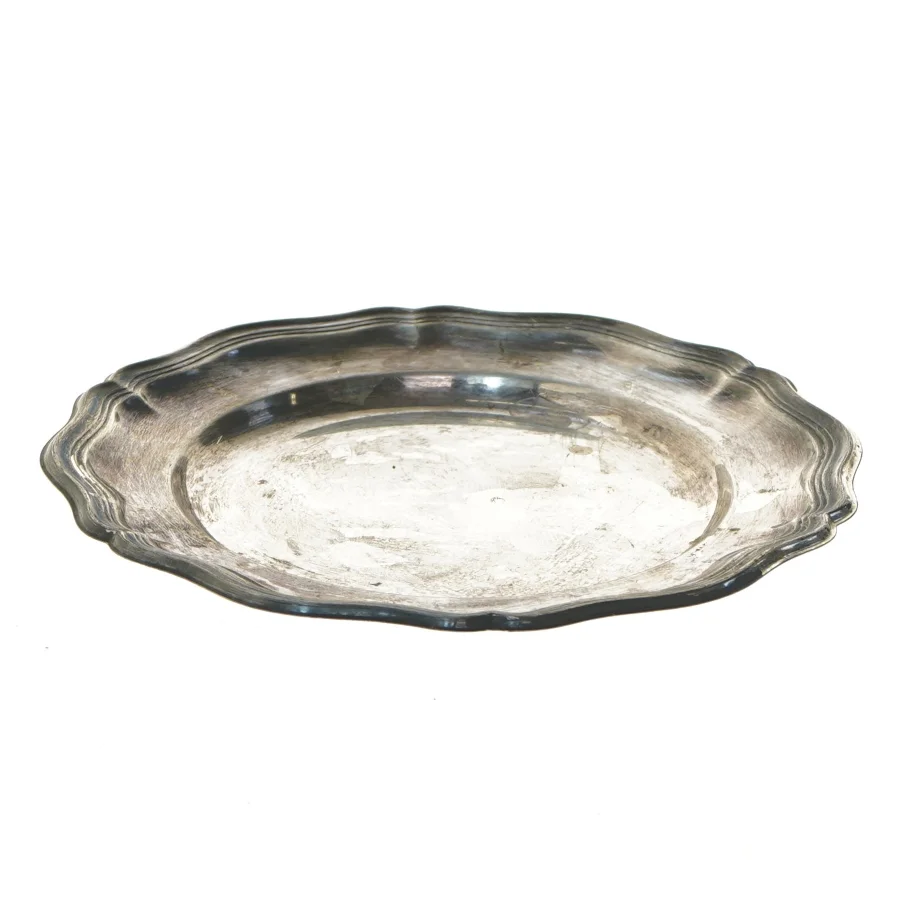 Fad i pletsølv, 21 cm (str. Ø 21 cm)