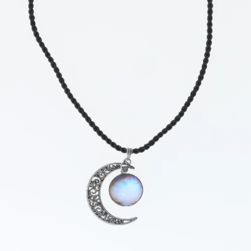 Måne halskæde (str. 48 cm)
