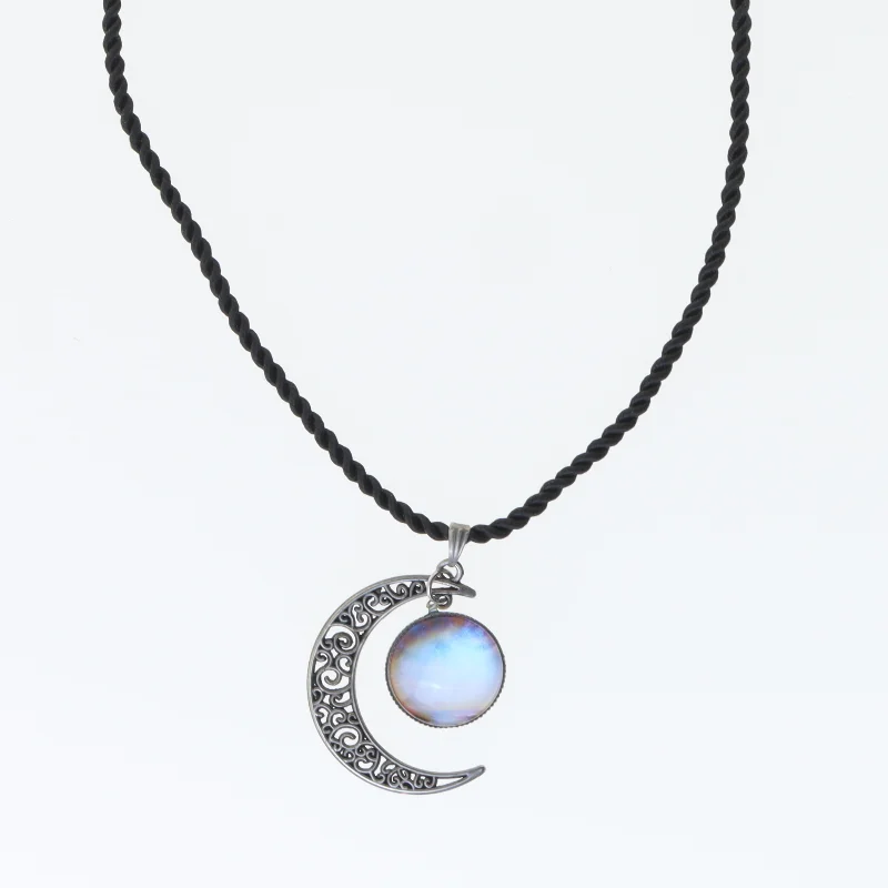 Måne halskæde (str. 48 cm)