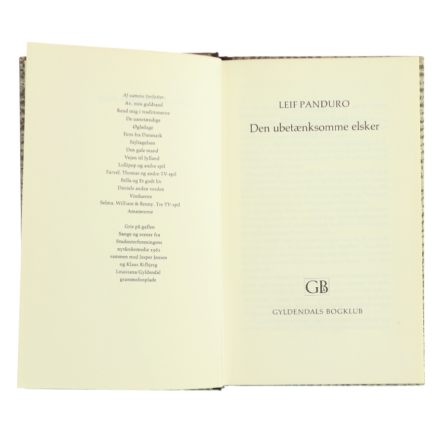 Antik bog med flot læder-indbinding. Den ubærlige elsker af Leif Panduro (Bog)