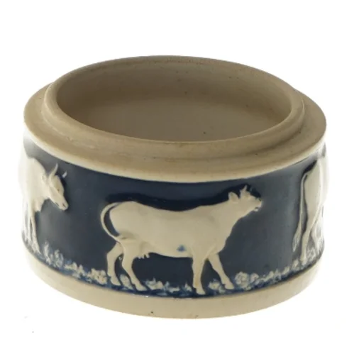 Unik keramisk krukke med dyremotiv (str. Ø 11 cm)