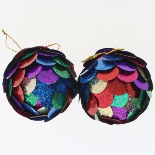 Dekorative kugler med glitteroverflade (str. Ø 5 cm)