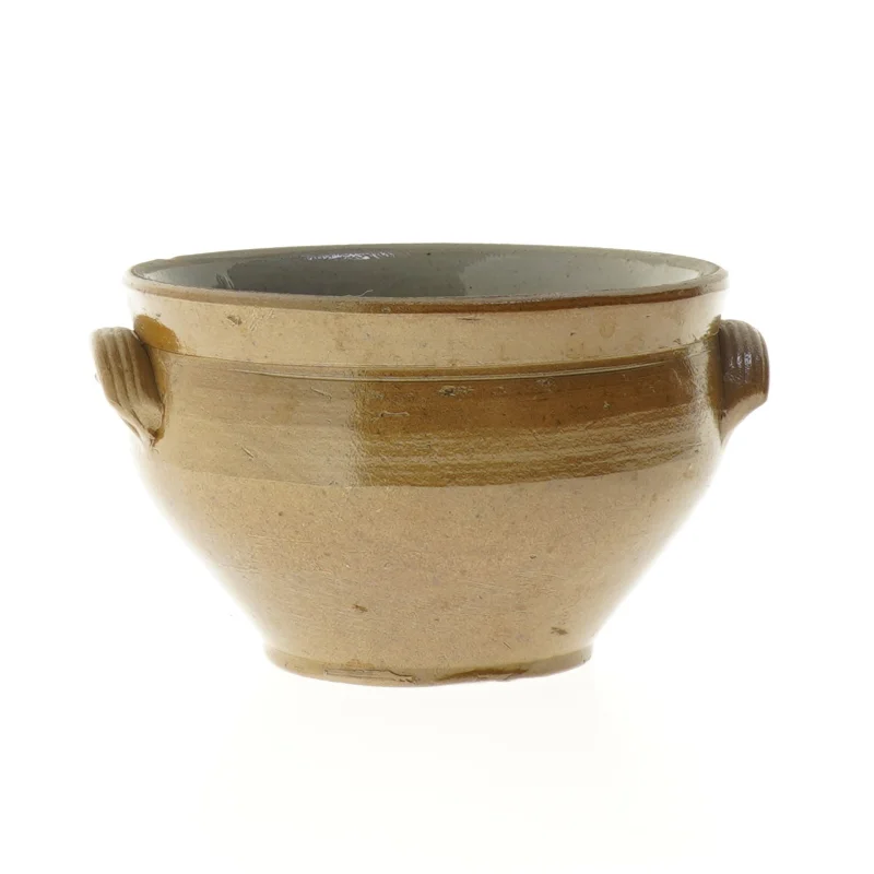 Keramikskål med håndtag (str. Ø 14x9 cm)