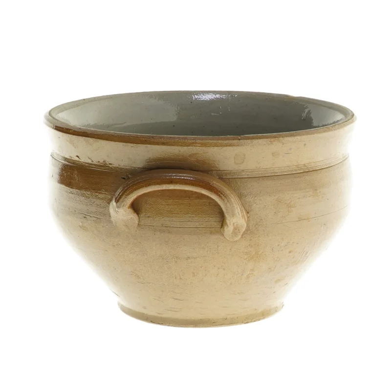 Keramikskål med håndtag (str. Ø 14x9 cm)