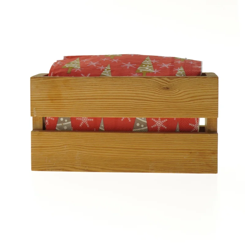 Træserviet holder med juleservietter (str. 10,5x7x20 cm)