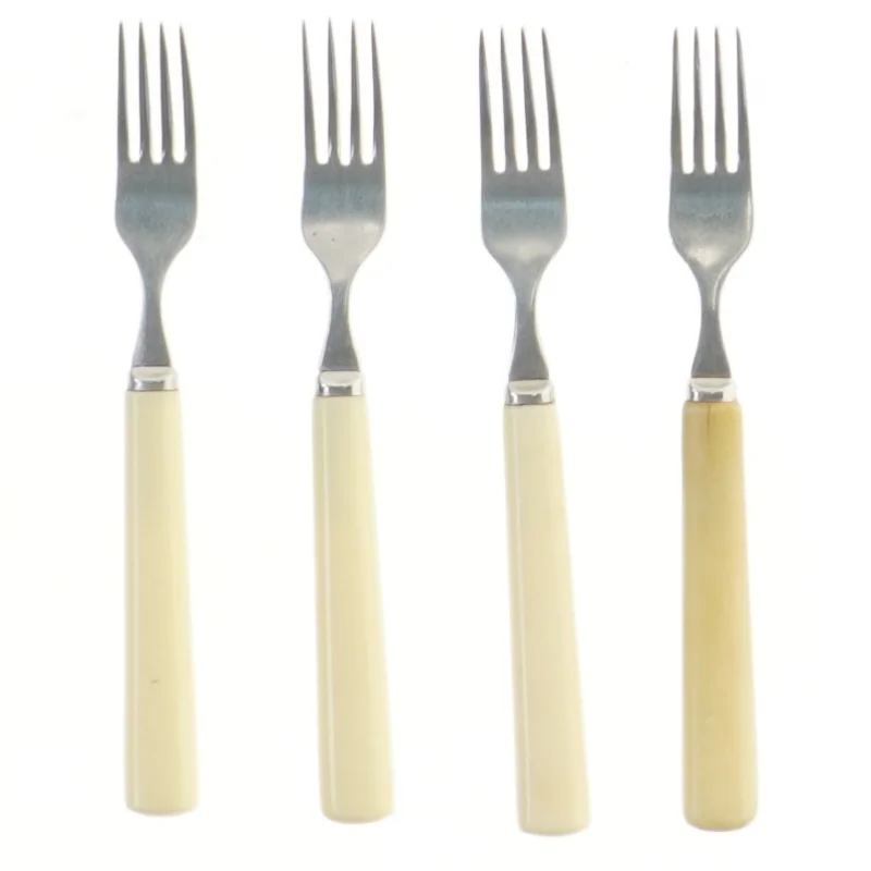 Gafler med håndtag af horn, 4 stk (str. 4 stk 15,5 cm)