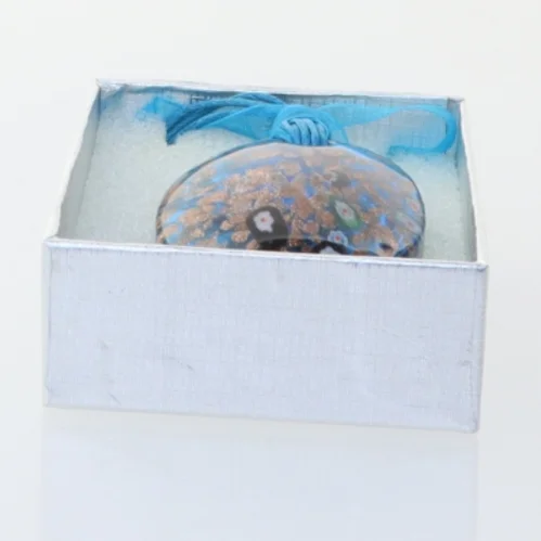  Halskæde med håndlavet italiensk glassmykke (str. Kasse 6 x 9 cm)