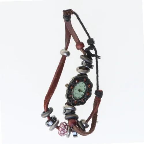 Armbåndsur med læderrem fra Cluci (str. 13 cm)