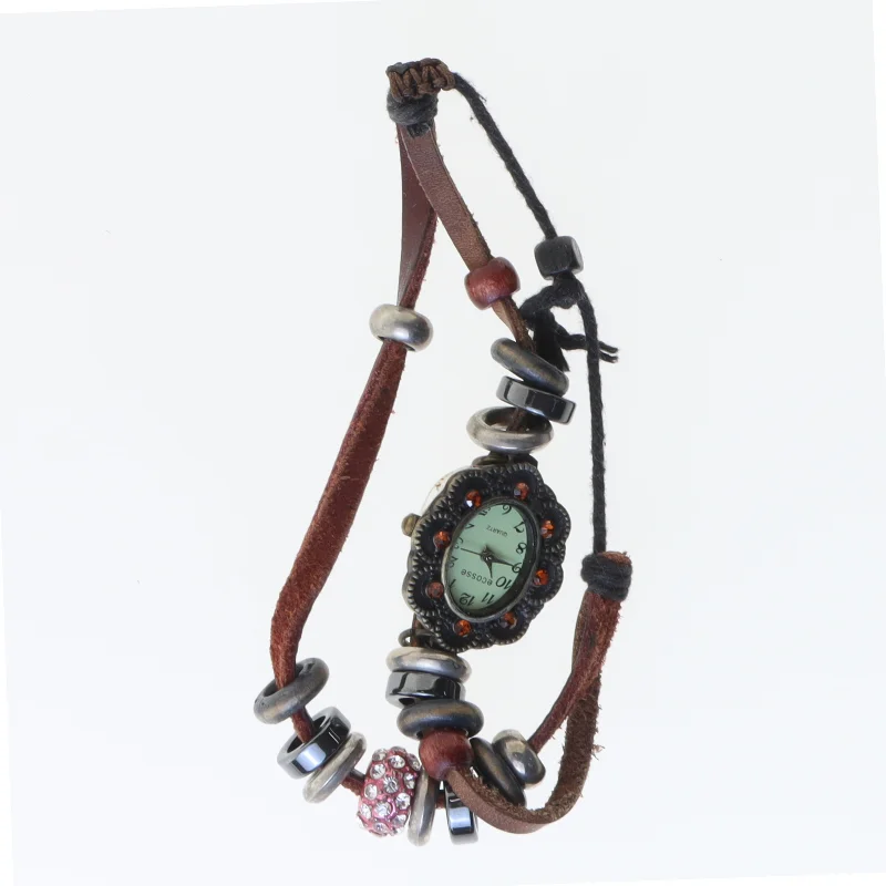 Armbåndsur med læderrem fra Cluci (str. 13 cm)