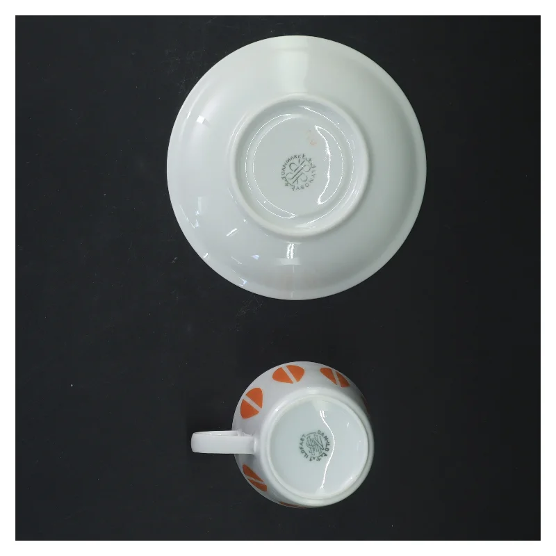 Original Lotus Lyngby Kaffekop med underkop. Flot stand (str. Ø 13 og 7,5 cm)