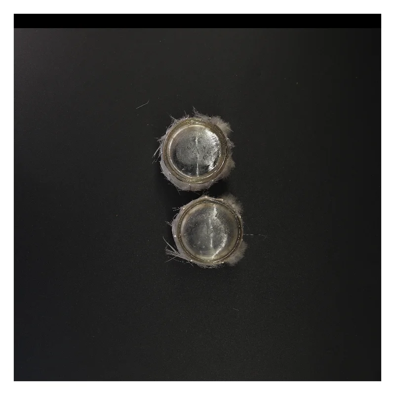 Fjerbelagte glaslysestager (str. 8 x 7 cm)