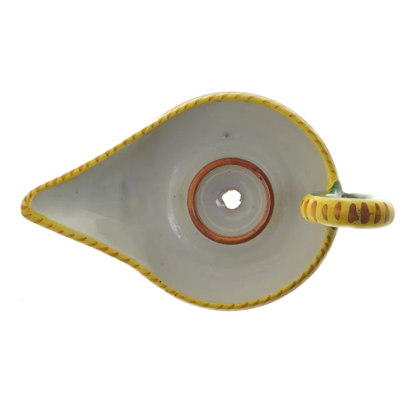 Dekorativ lysestage formet som olielampe i keramik (str. 15x9 cm)