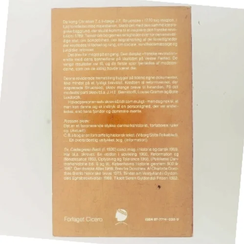 Struensee og hans tid af Svend Cedergreen Bech (Bog)