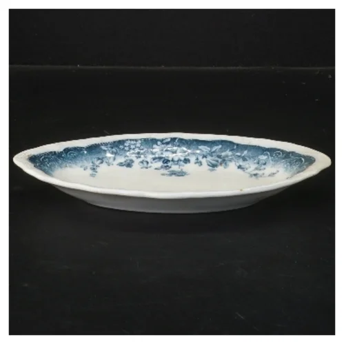 Oval porcelænsfad med blåt blomstermønster fra Clayton (str. 20x13 cm)