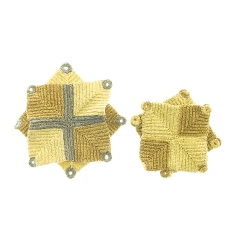 Sæt med to hæklede grydelapper (str. 20x20 & 15x15 cm)