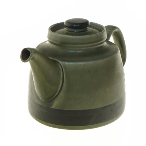 Grøn keramik tekande fra Rörstrand (str. Ø 15,5x13,5 cm)