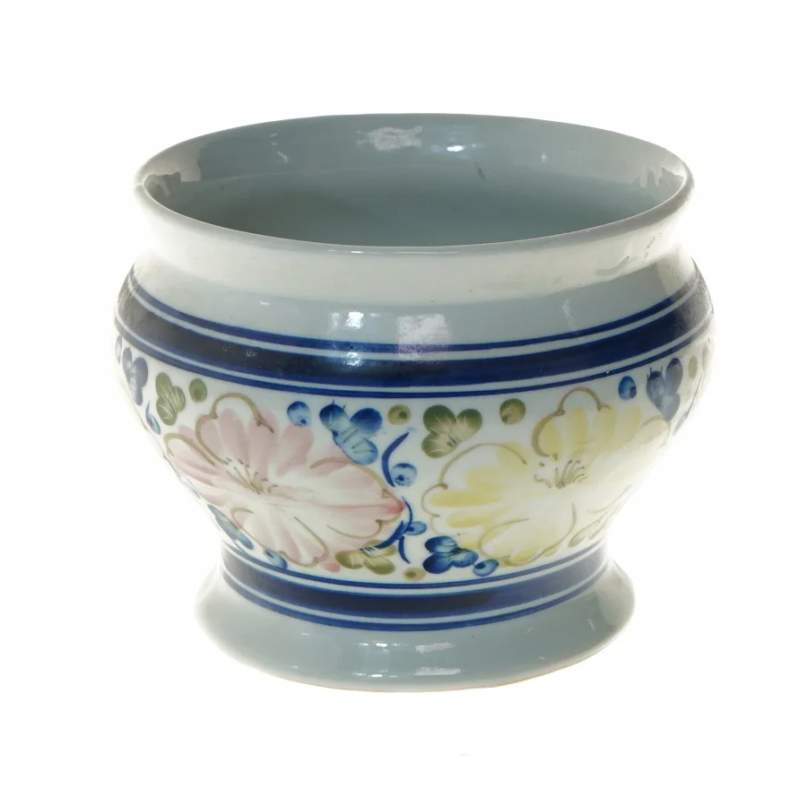 Dekorativ og smuk vase med blomstermønster (str. Ø 17,5x14 cm)