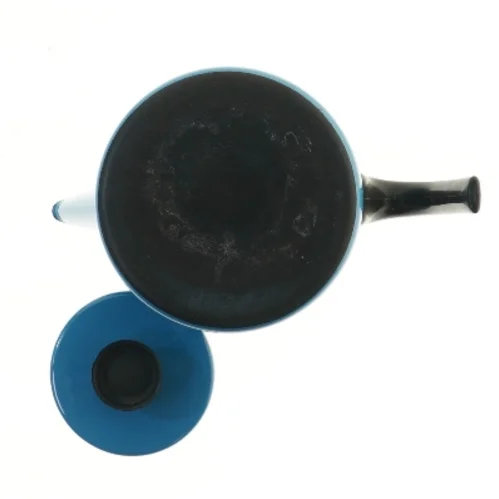 Lotus Lyngby Blå kaffekande med låg (str. Ø 10 cm længde 17 cm)