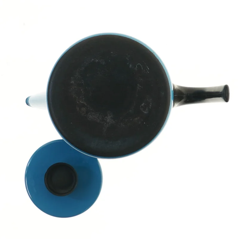 Lotus Lyngby Blå kaffekande med låg (str. Ø 10 cm længde 17 cm)