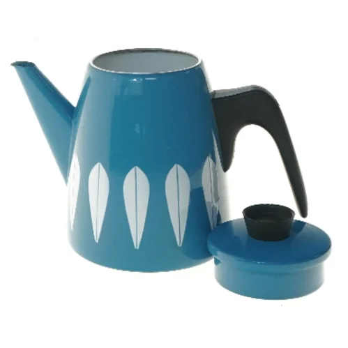 Lotus Lyngby Blå kaffekande med låg (str. Ø 10 cm længde 17 cm)