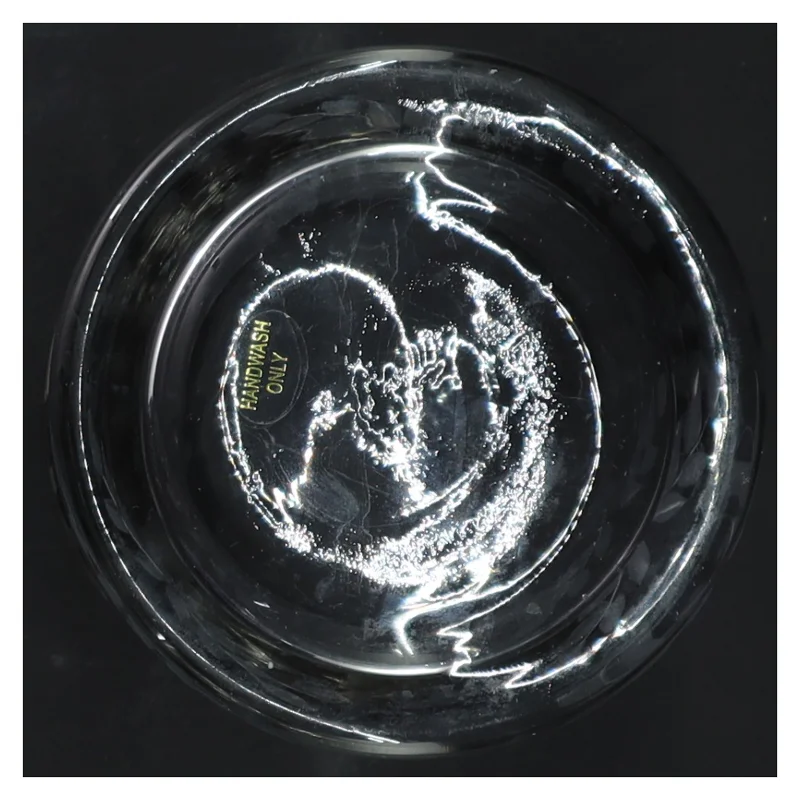 Glas vase med blomstergravering (str. 9x9 cm)