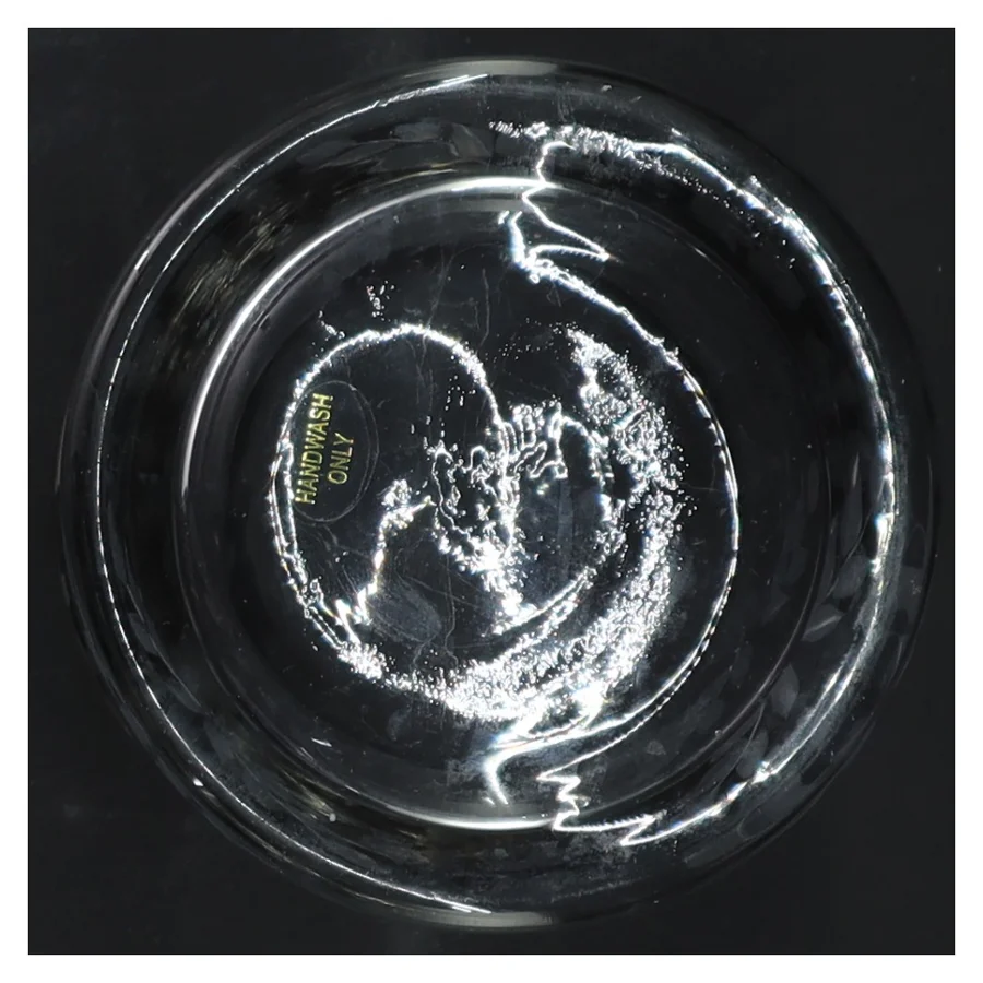 Glas vase med blomstergravering (str. 9x9 cm)