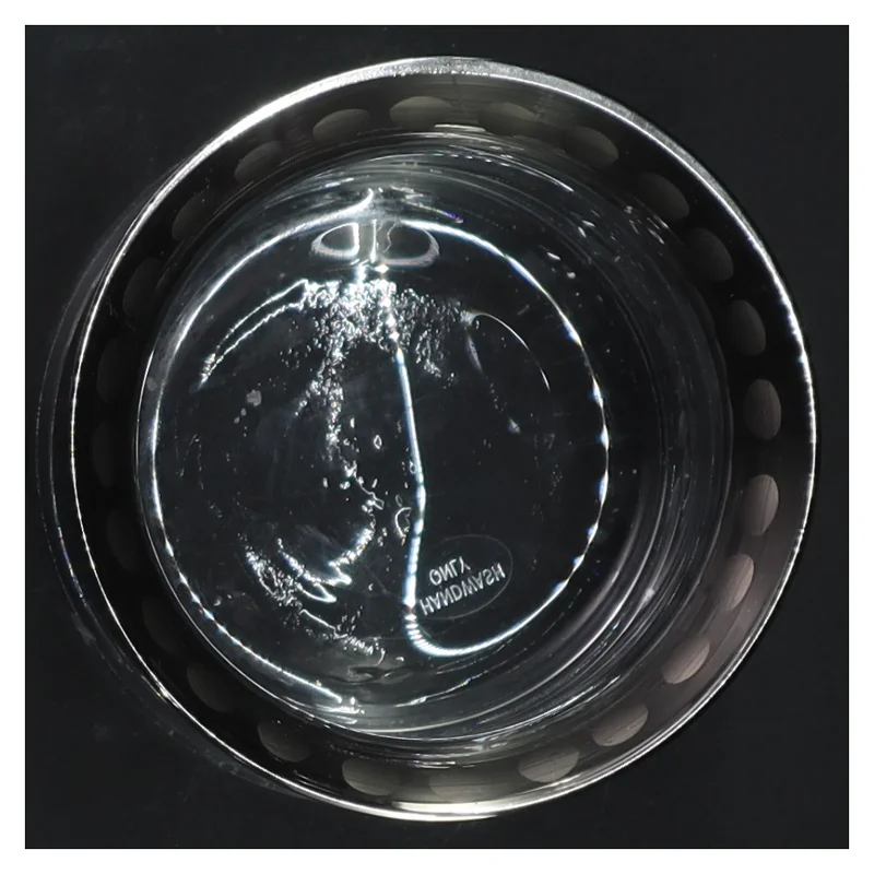 Glas vase med blomstergravering (str. 9x9 cm)