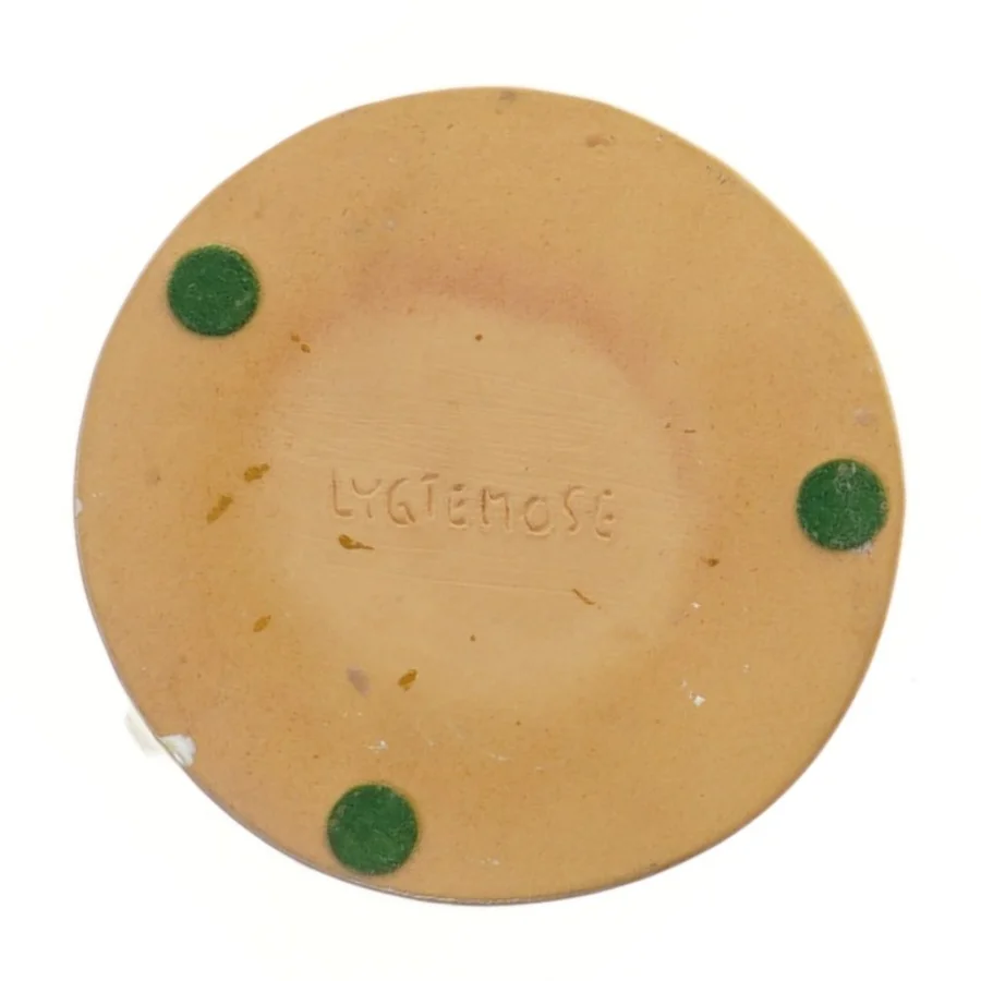 Keramisk lysestage med håndtag fra Lygtemose (str. 13 cm)