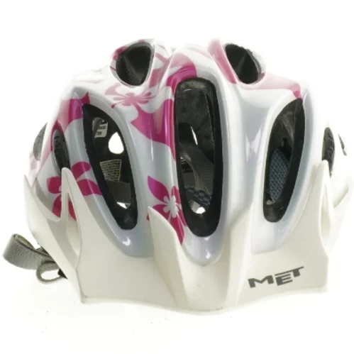 Cykelhjelm med pink blomstermønster (str. 52-57 cm)