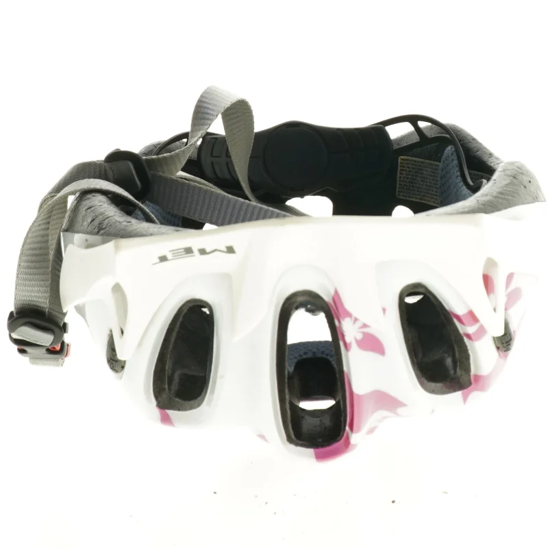 Cykelhjelm med pink blomstermønster (str. 52-57 cm)