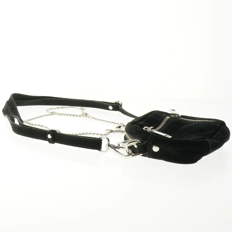 NUNOO - Sort fløjls skuldertaske fra Nunoo (str. 18 x 12 cm)