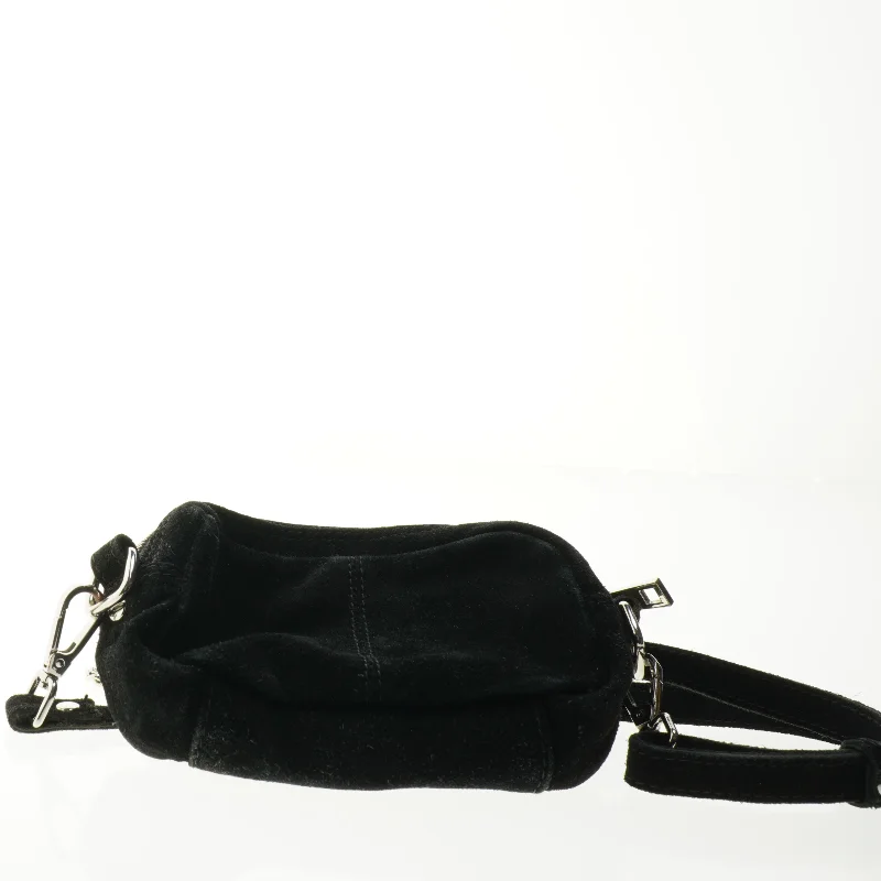 NUNOO - Sort fløjls skuldertaske fra Nunoo (str. 18 x 12 cm)