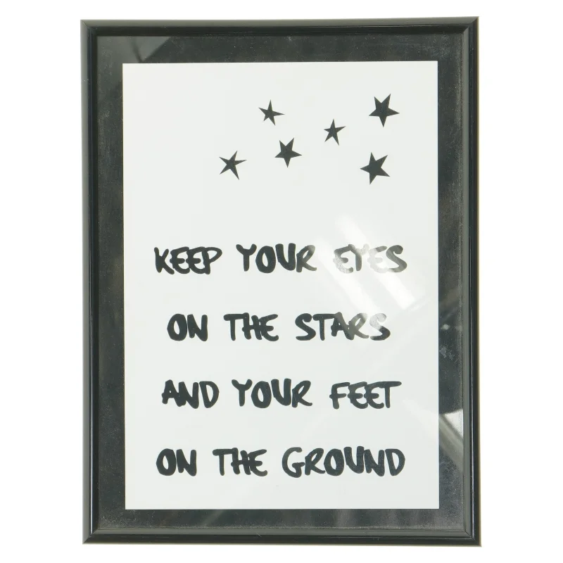 Sort billedramme med tekst (str. 19 x 25 cm)