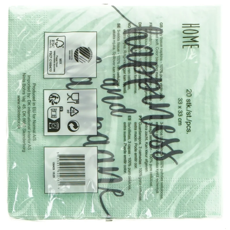 Servietter med tekst (str. 33 x 33 cm)