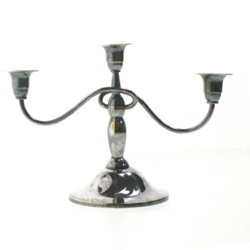 Tre-armet lysestage (str. 19 cm)