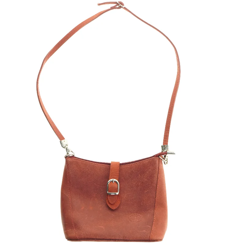 Rød læder skuldertaske fra Rudi & Harald Nielsen (str. 23,5x17 cm)