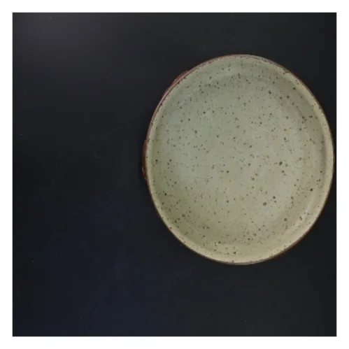 Keramisk fad med blomstermønster (str. Ø 26x8 cm)