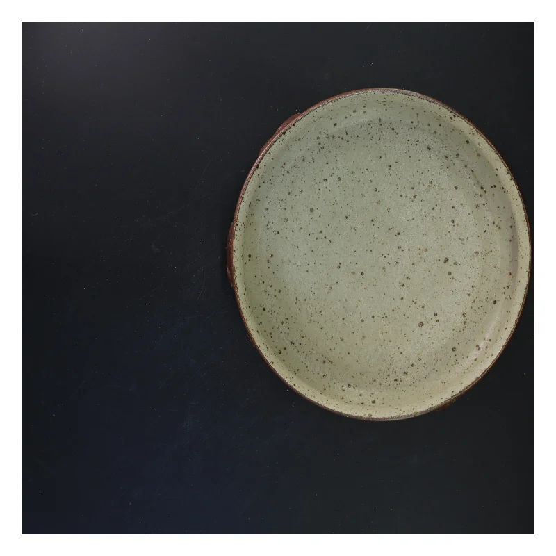 Keramisk fad med blomstermønster (str. Ø 26x8 cm)