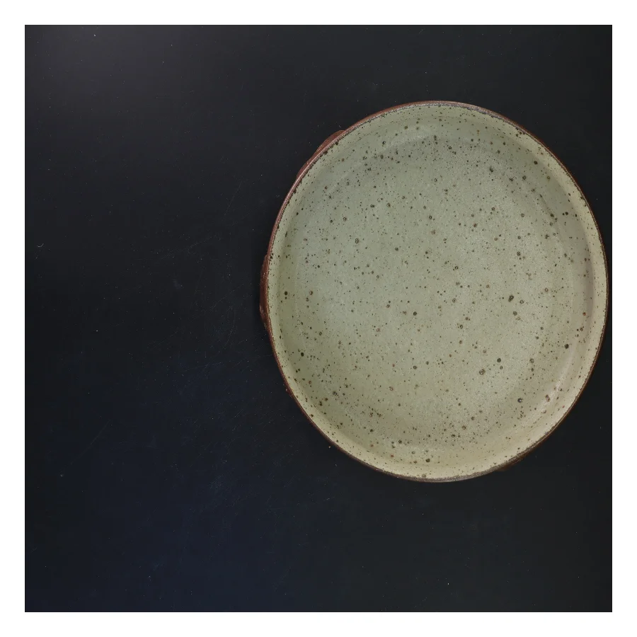 Keramisk fad med blomstermønster (str. Ø 26x8 cm)