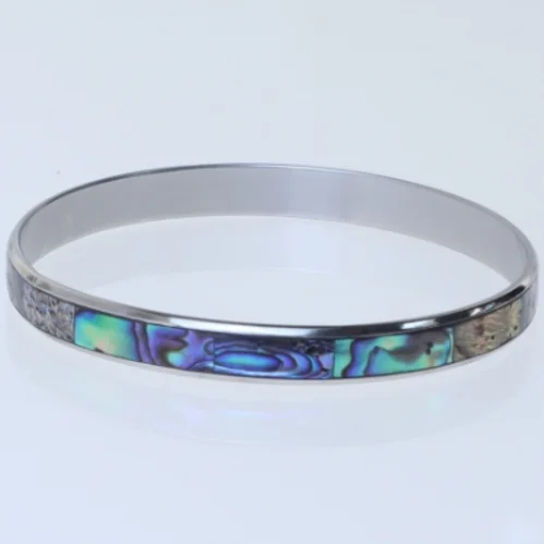 Armbånd med abalone-indlæg fra Mullers Guldsmedje (str. Ø 7 cm)