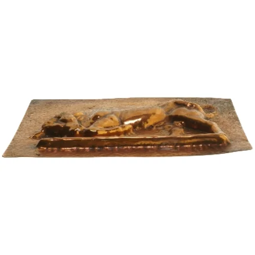 Relief i kobber, tyr motiv (str. 21x16 cm)