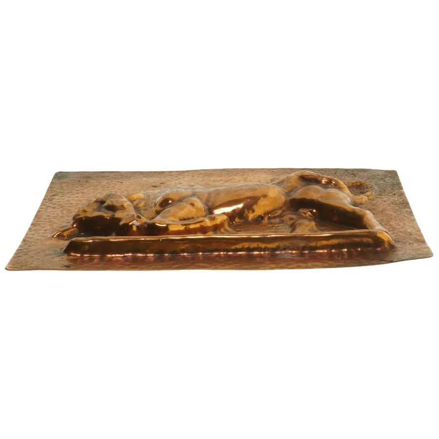 Relief i kobber, tyr motiv (str. 21x16 cm)