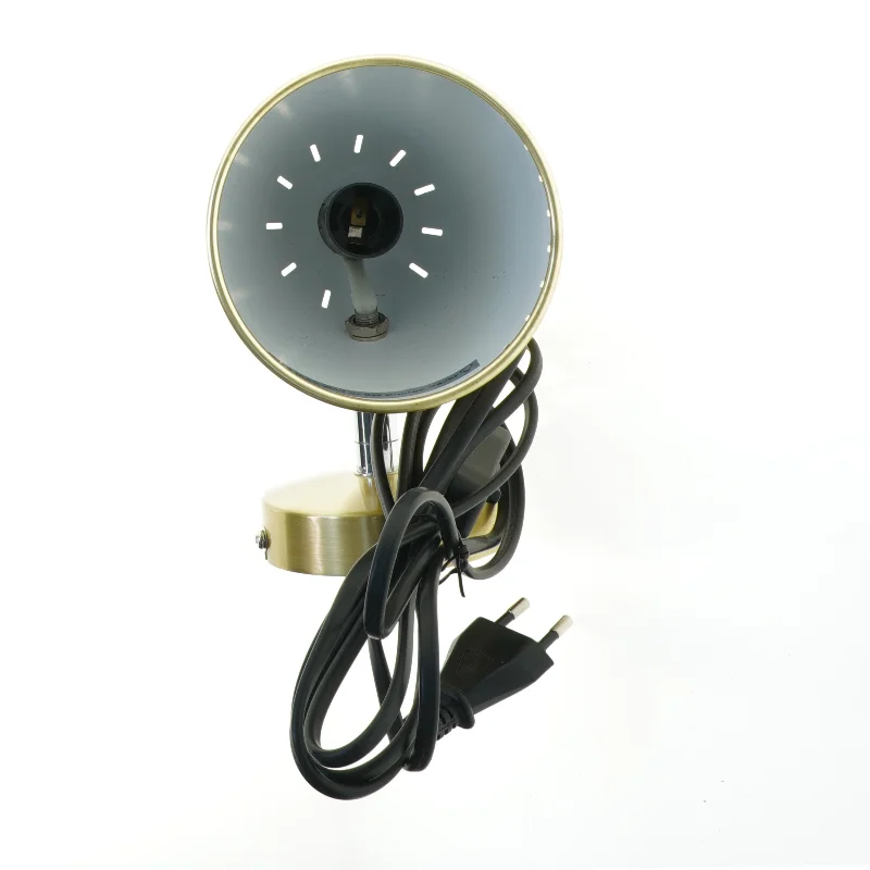 Væglampe i messing fra SunFlux (str. Ø. 10,5 cm. længde. 17 cm)