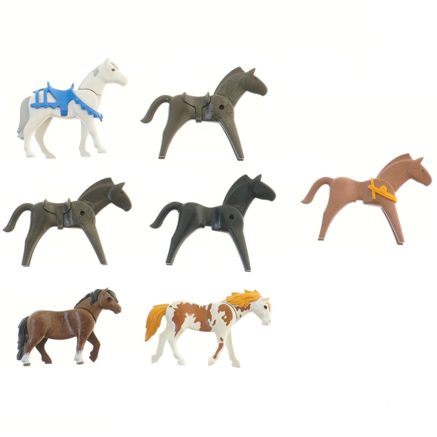 Playmobil heste, 7 stk fra Playmobil (str. 7 stk 11 cm)