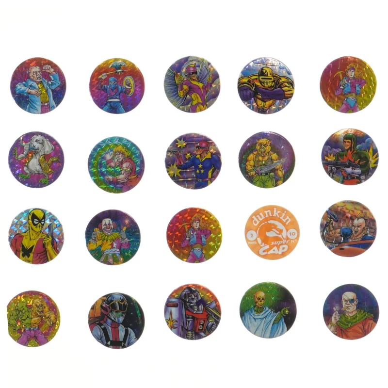 Dunkin laser caps samling (str. 20 stk 4,5 cm)