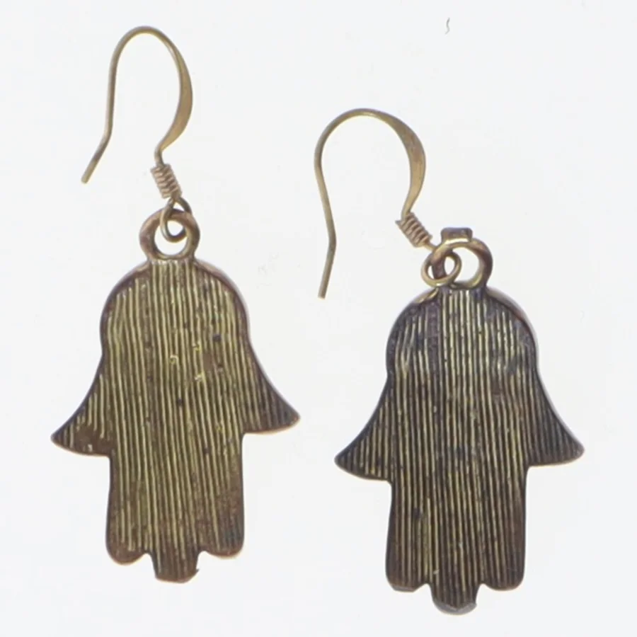 Hamsa øreringe med sten (str. 4 cm)