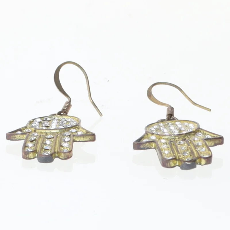 Hamsa øreringe med sten (str. 4 cm)